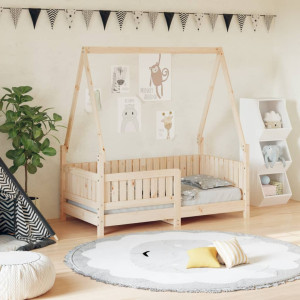 Estrutura de cama infantil em madeira maciça de pinho 70x140 cm D