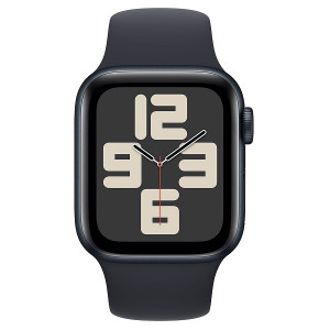 Apple Relógio SE 2ª geração 2023 GPS 44 mm pulseira esportiva de alumínio S/M meia-noite preto D