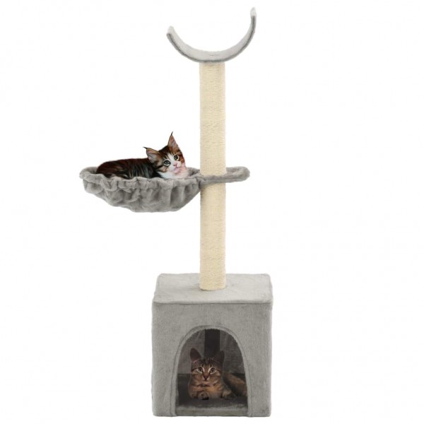 Rascador para gatos con poste de sisal 105 cm gris D