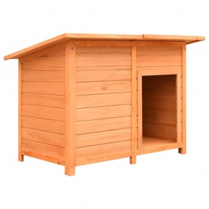 Caseta para perros madera maciza de pino y abeto 120x77x86 cm D