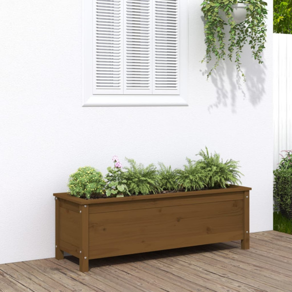 Arraial elevado de jardim madeira pinheiro marrom mel 119.5x40x39cm D