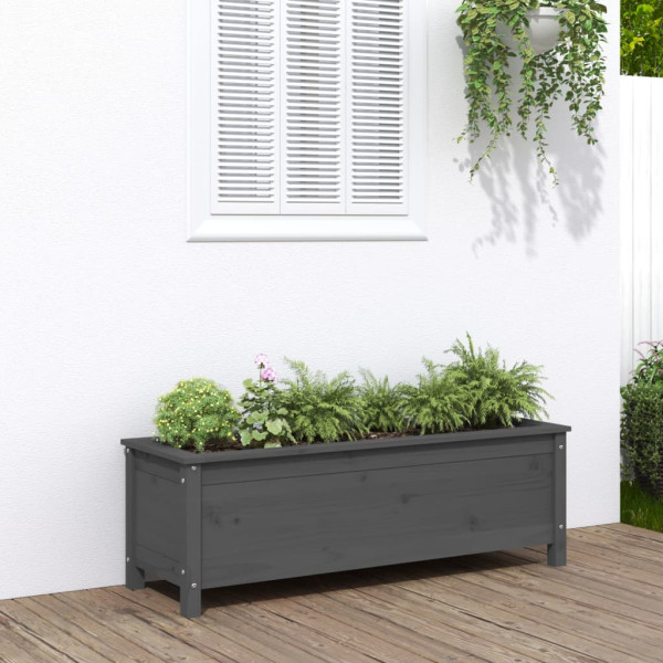 Arraial elevado de jardim madeira maciça pinheiro cinza 119.5x40x39cm D