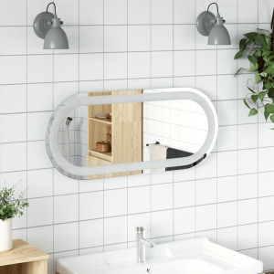 Espejo de baño LED ovalado 70x30 cm D
