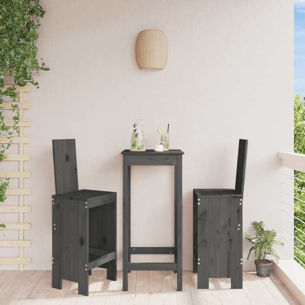 Cadeiras de cozinha de madeira maciça de pinho cinza 40 x 42 x 120 cm D