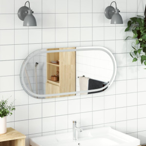 Espejo de baño LED ovalado 100x45 cm D