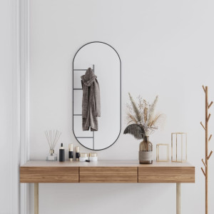 Espejo de pared ovalado negro 100x45 cm D