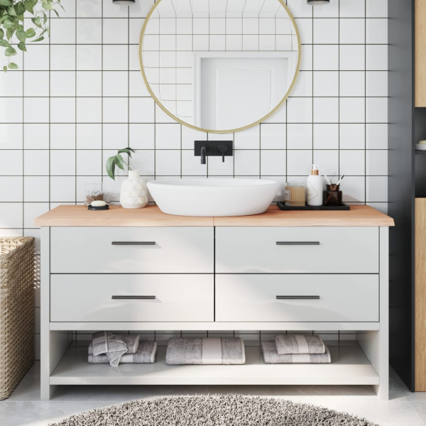 Encimera de baño madera maciza sin tratar 160x50x4 cm D