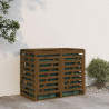 Cobertizo doble para cubos de basura madera de pino marrón miel 3