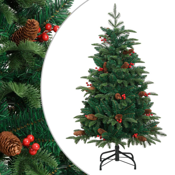 Árvore de Natal artificial com pinhões e bagas 150 cm D