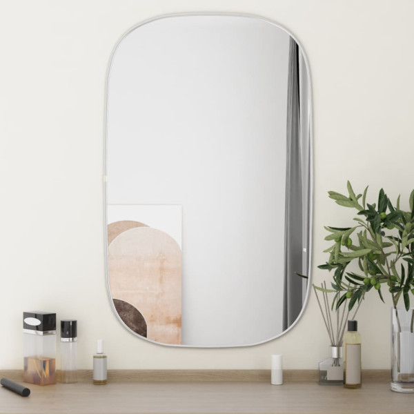 Espelho de parede prateado 80x50 cm D