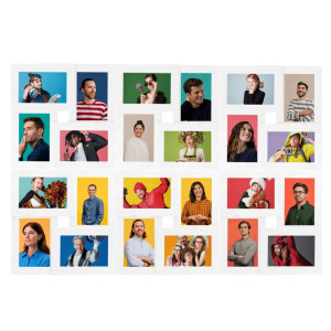 Moldura para 24 (13x18 cm) fotografias MDF branco H