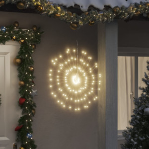 Luzes de Natal de estrelas 4 uds 140 LED branco quente 17 cm D