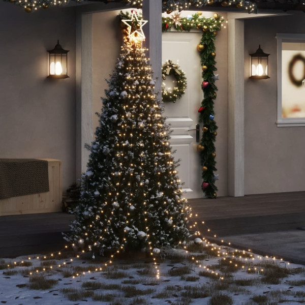 Luzes de árvore de Natal 320 LEDs branco quente 375 cm D