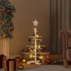 Árbol de Navidad de madera de adorno madera maciza pino 75 cm D