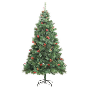 Árvore de Natal artificial com pinhões e bagas 180 cm D