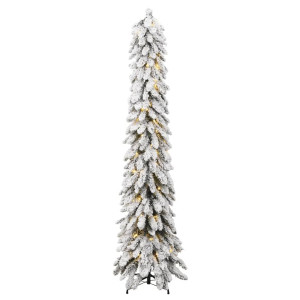 Árbol de Navidad artificial iluminado 100 LEDs y nieve 180 cm D