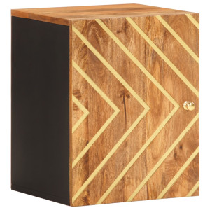 Mueble de baño de pared madera maciza mango marrón y negro D