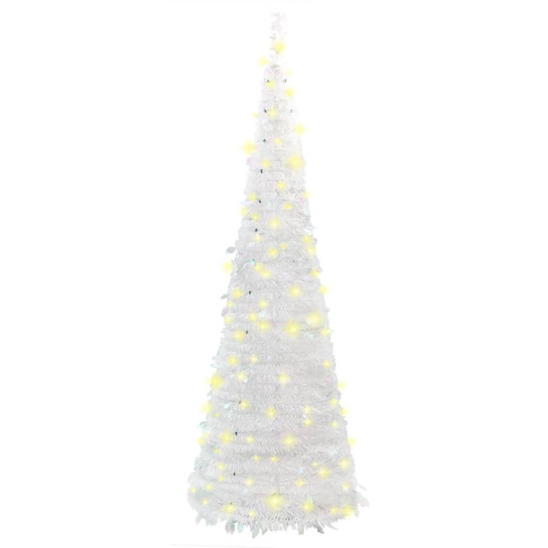 Árbol de Navidad artificial desplegable 100 LED blanco 150 cm D