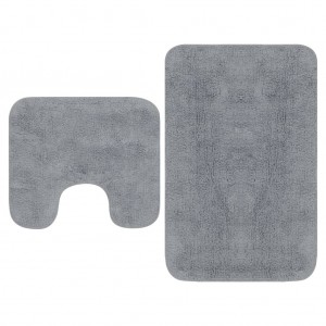 Conjunto de alfombras de baño de tela 2 piezas gris D