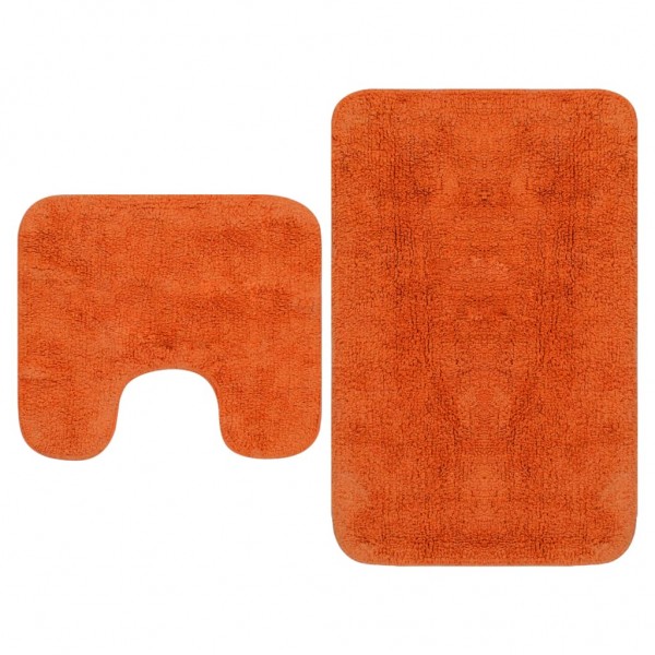 Conjunto de tapetes de banho de tecido 2 peças laranja D