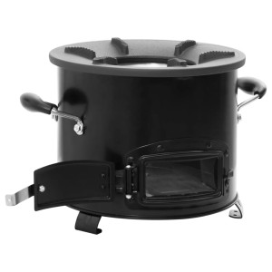 Cozinha de madeira para camping black metal 36x26x22.5 cm D