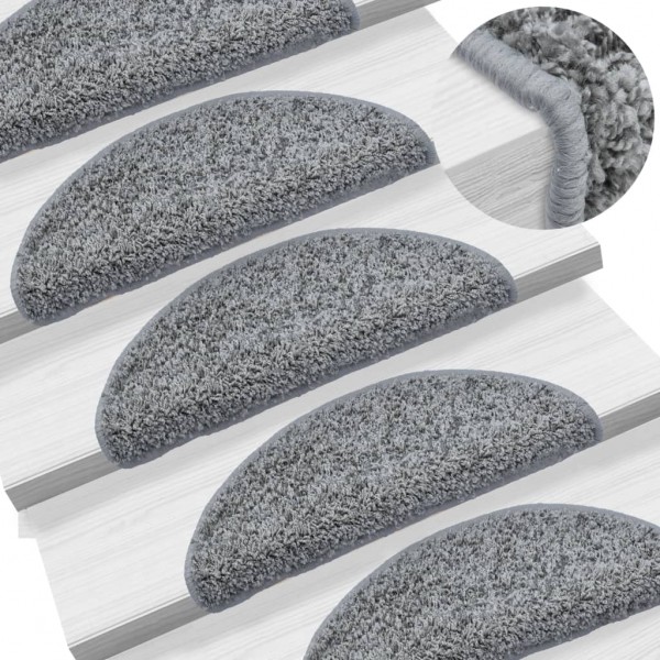 Alfombrillas de escalera 15 unidades gris 56x20 cm Alfombrillas de escalera 15 unidades gris 56x20 cm D