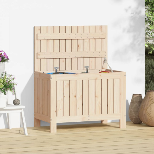 Caixa de armazenamento para jardim madeira maciça de pinho 76x42.5x54 cm D