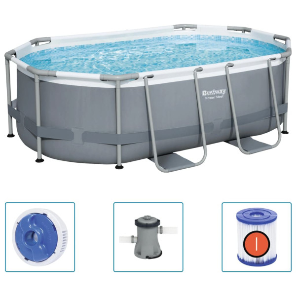 Bestway Piscina desmontable ovalada Power Steel 305x200x84 cm D