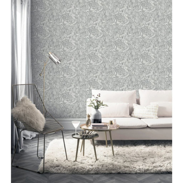 DUTCH WALLCOVERINGS Papel Tintado Liquid Marble cinza D