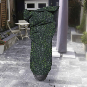 Capi Cubierta para plantas mediana estampado negro y verde 100x200 cm D