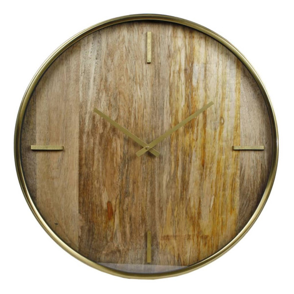 Gifts Amsterdam Relógio de parede Chicago madeira e metal dourado 50 cm D