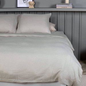 Venture Home Juego de ropa de cama Mila algodón gris claro 220x240 cm D