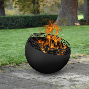 Esschert Design Brasero en forma de bola enrejado negro D