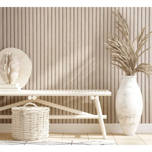 Noordwand Panel pintado Botanica Wooden Slats beige D