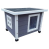 @Pet Casinha externa para gato em madeira cinza e branca 57x45x43 cm 1