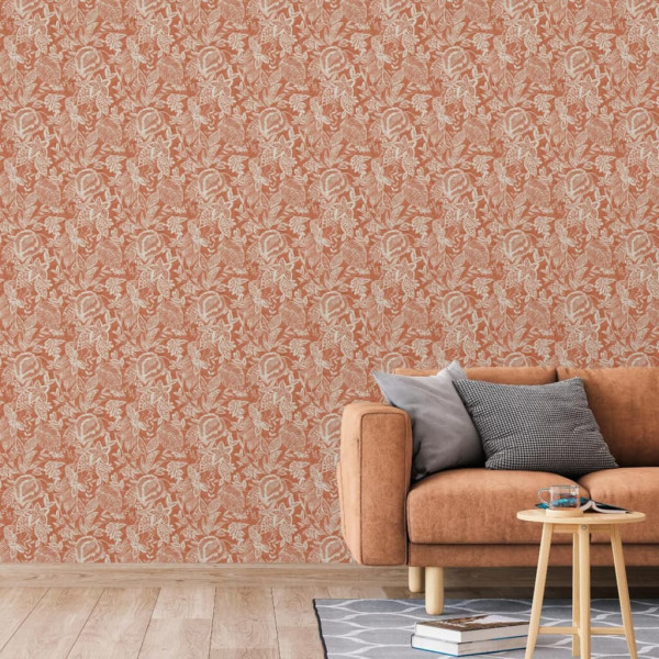 DUTCH WALLCOVERINGS Papel de parede Mae laranja e beige D