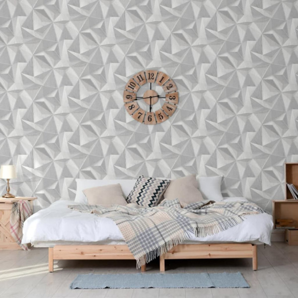 DUTCH WALLCOVERINGS Papel de parede Onyx cinza claro D