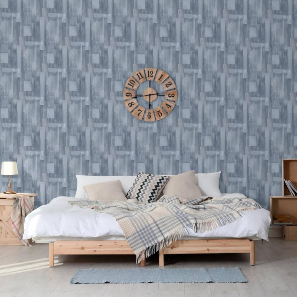 DUTCH WALLCOVERINGS Papel de parede de madeira cinza D