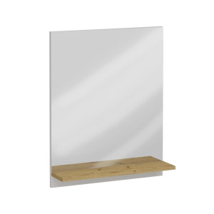 FMD Espejo de pared con estante roble artesanal 54.5x13.5x67.5 cm D