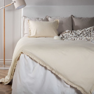 Venture Home Juego de ropa de cama Lias algodón beige 200x150 cm D