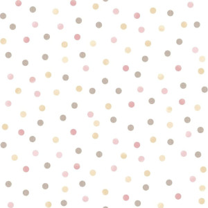 Noordwand Papel pintado Mondo baby Confetti Dots blanco. rosa y marrón D