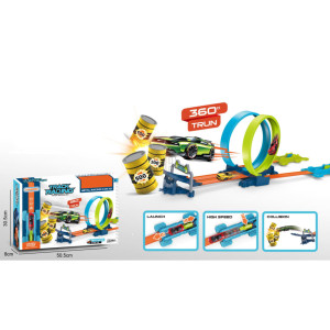 Tender Toys Circuito de carros de brinquedo 24 peças cinza e azul D