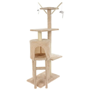 Pets Collection Torre rascador para gatos 45x30x110 cm beige D