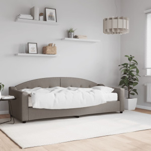 Sofá cama con colchón tela gris taupe 80x200 cm D