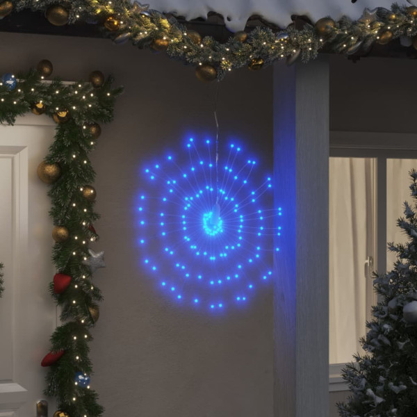 Luzes de Natal de estrelas 2 uds 140 LED azul 17 cm D