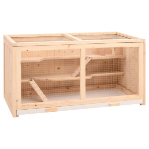 Caixa para hamster madeira maciça abeto 89.5x45x45 cm D