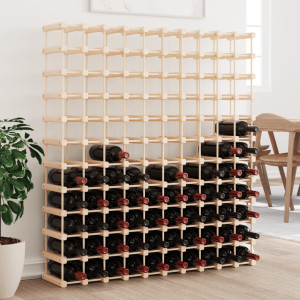 Botellero para 120 botellas madera maciza pino 112.5x23x123.5cm D