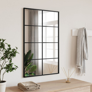 Espejo de pared rectangular de hierro negro 50x80 cm D