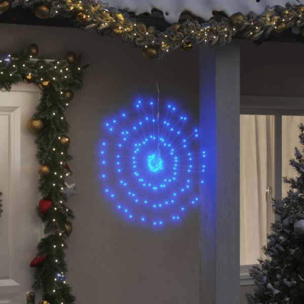 Luzes de Natal de estrelas 8 uds 140 LED azul 17 cm D