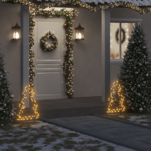 Árbol de Navidad luces decorativas con estacas 80 LED 60 cm D